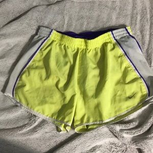 Neon yellow Nike shorts